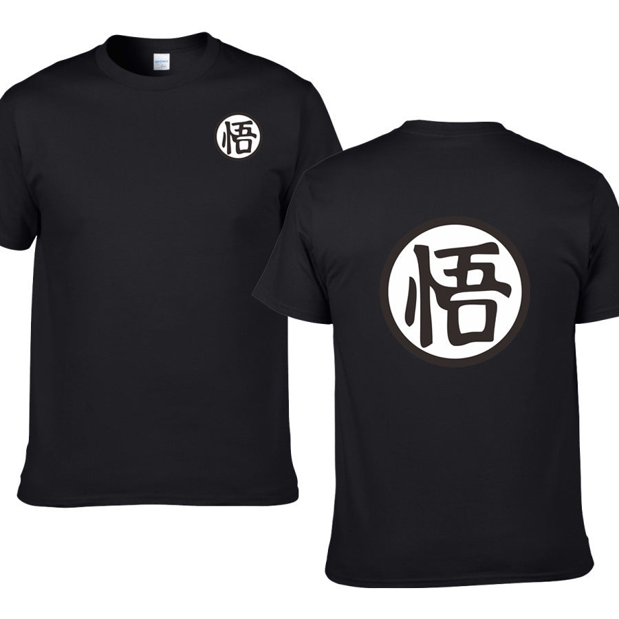 Unisex Anime Three-Quarter Sleeve T-Shirt UK Black