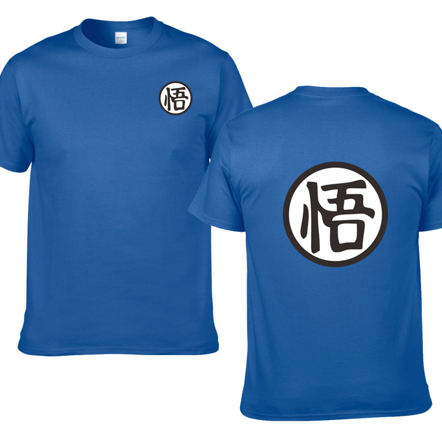 Unisex Anime Three-Quarter Sleeve T-Shirt UK Blue