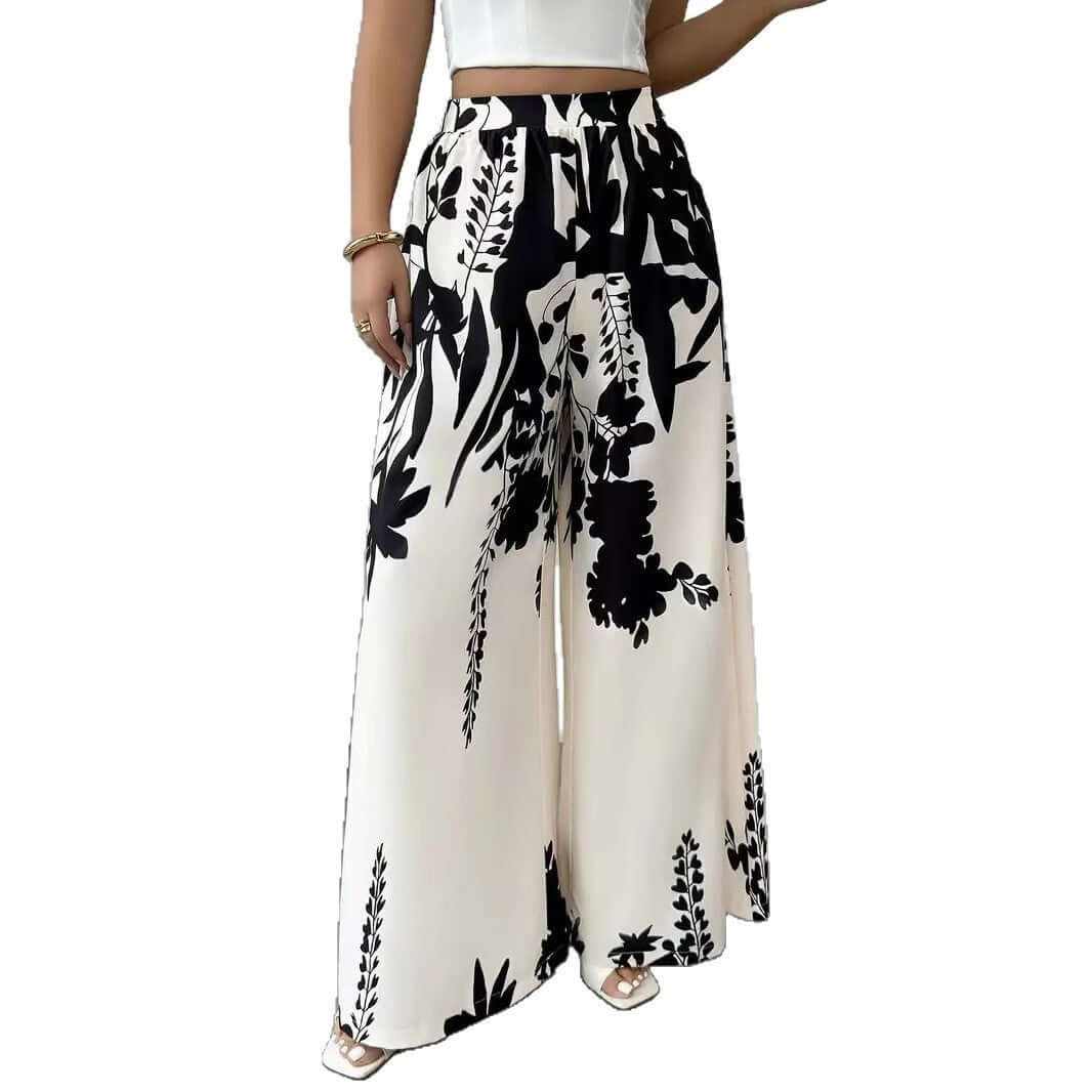 Printed Lace-up Women's Casual Pants
