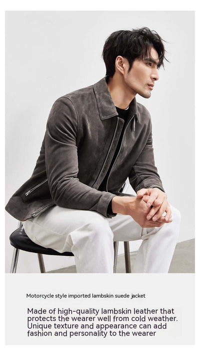 Men's Lambskin Suede Biker's Jacket
