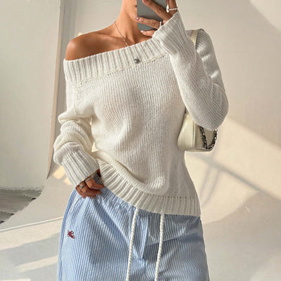 Women's Autumn Knit Sweater | Drop Shoulder Pullover UK