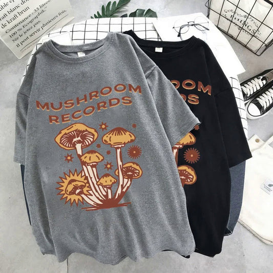 Retro Trippy Mushroom Women And Men's T-shirts