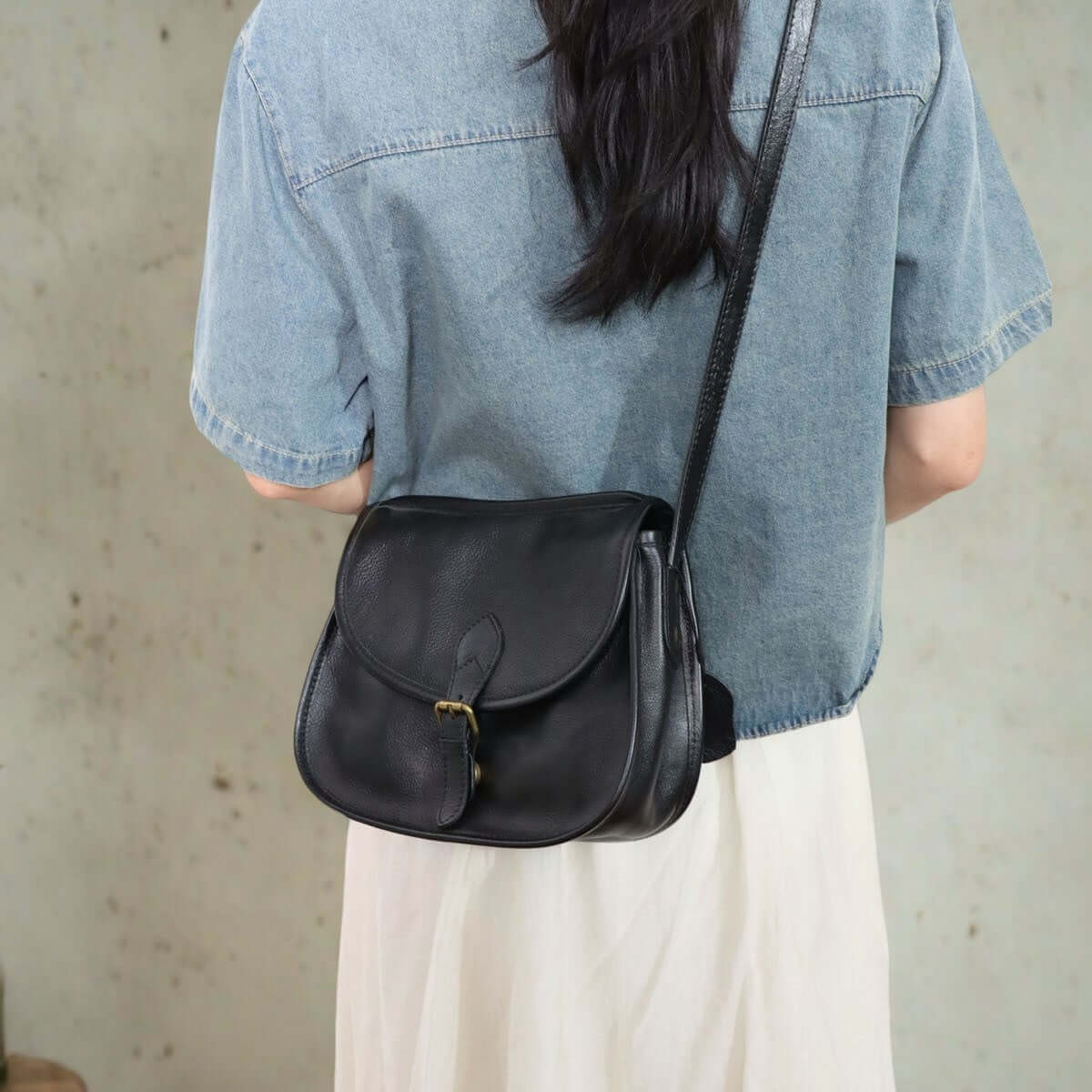 Genuine Leather Messenger Bag | Crossbody Shoulder Bag