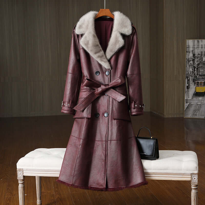 Rabbit Fur Women's Jacket UK | Warmth and Comfort Wine Red