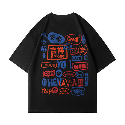 T-Shirt for Men & Women - Harajuku Graffiti T-Shirt UK Black