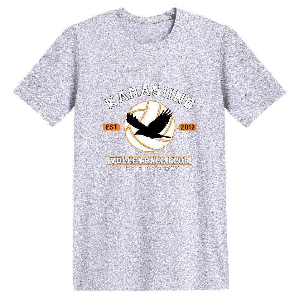 Unisex Harajuku Anime Print T-Shirt UK Grey