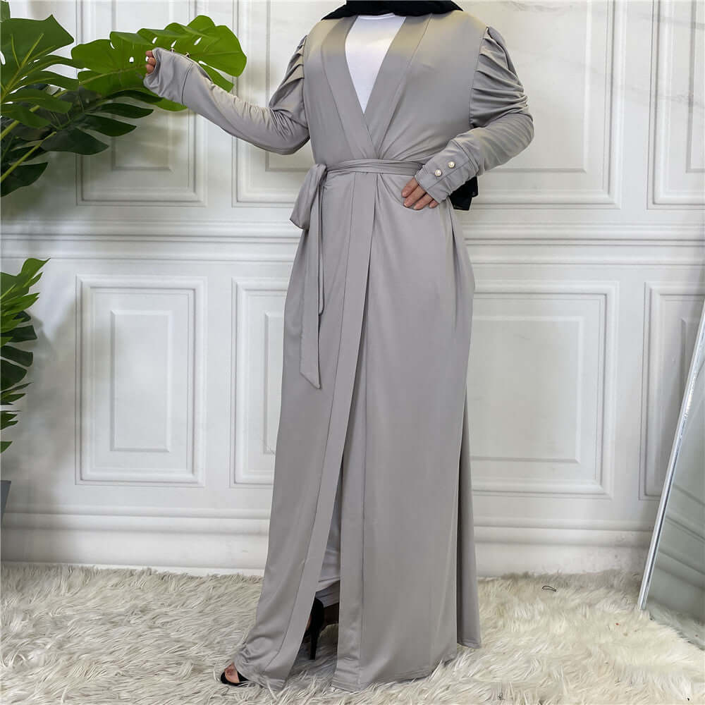 Riwa Cardigan Abaya – Everyday Modest Wear UK Grey Cardigan