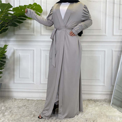 Riwa Cardigan Abaya – Everyday Modest Wear UK Grey Cardigan