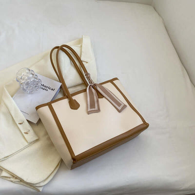 Winter Commuter Tote Shoulder Bag Brown