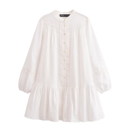 White shirt with long sleeves on a white background