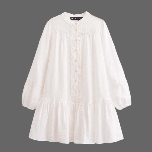 A Line Self Embroidered Casual Shirt