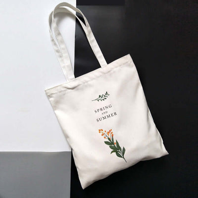 Large-capacity Canvas Tote Bag for Women Spring and summer white