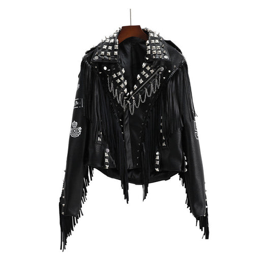 Leather Jacket - Slim Fit Street Hipster Biker