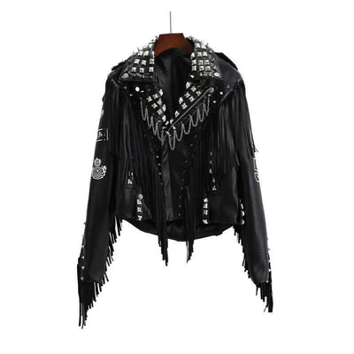 Women's Slim Fit Biker Leather Jacket | Punk Street Style