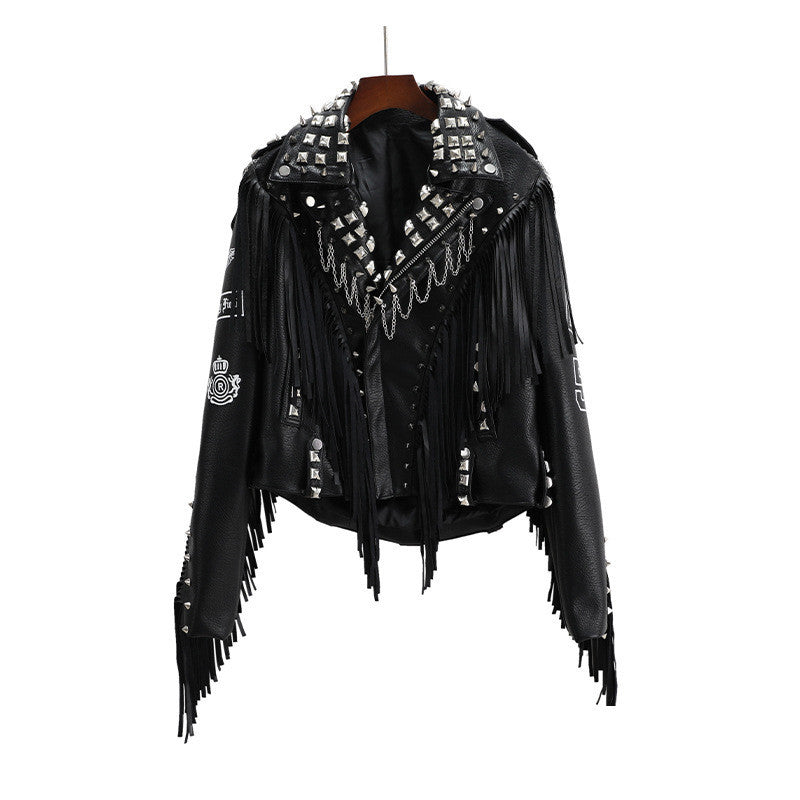 Leather Jacket - Slim Fit Street Hipster Biker
