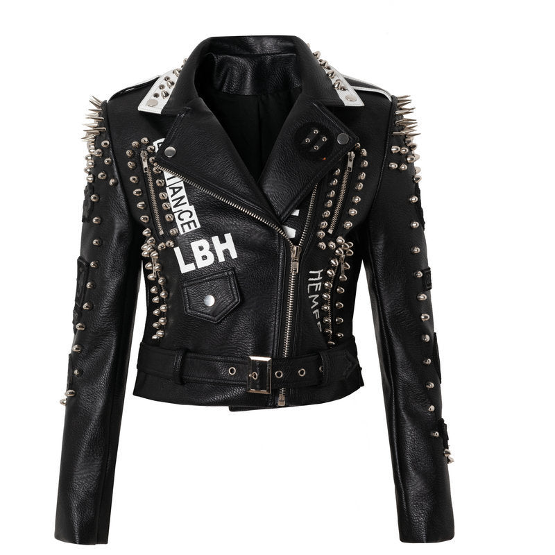 Punk Rock Graffiti Leather Jacket