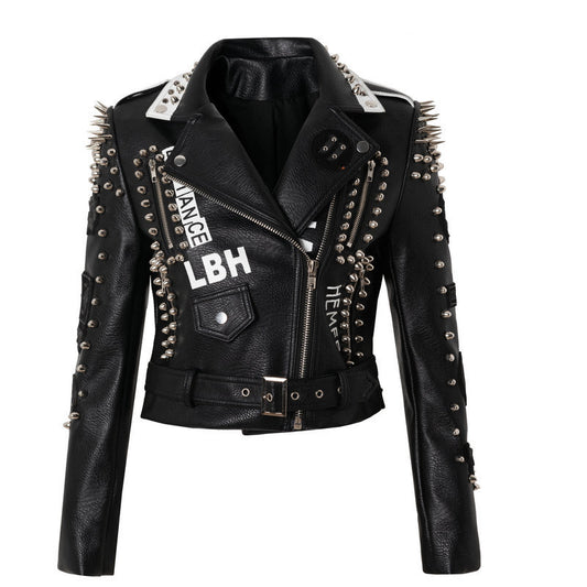 Punk Rock Graffiti Leather Jacket