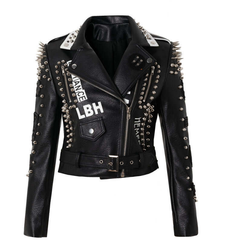 Punk Rock Graffiti Leather Jacket | Faux Leather Jacket UK