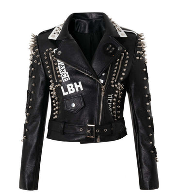 Punk Rock Graffiti Leather Jacket | Faux Leather Jacket UK