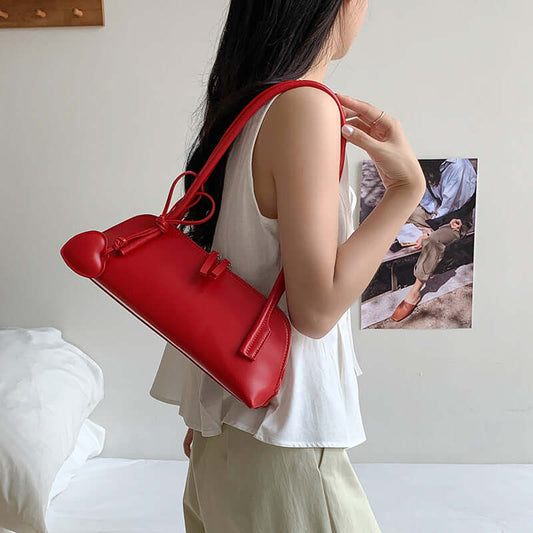 Simple Design Armpit Shoulder Bag - Orange