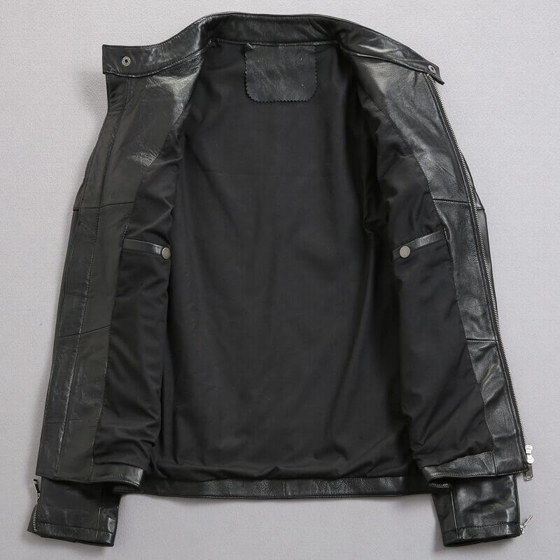 Men's Stand Collar Leather Jacket