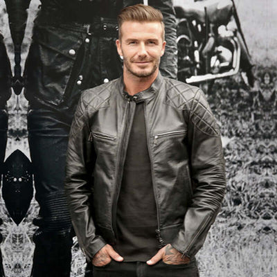 Men's Stand Collar Leather Jacket