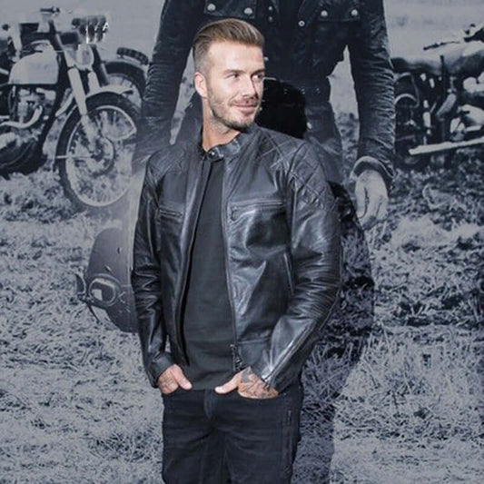 Men's Stand Collar Leather Jacket