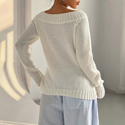 Women's Autumn Knit Sweater | Drop Shoulder Pullover UK