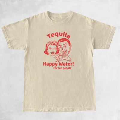 Tequila Retro Graphic T-Shirt UK | Youth Fashion T-Shirt Khaki2