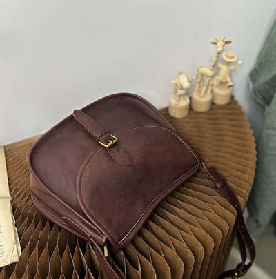 Genuine Leather Messenger Bag | Crossbody Shoulder Bag Coffee