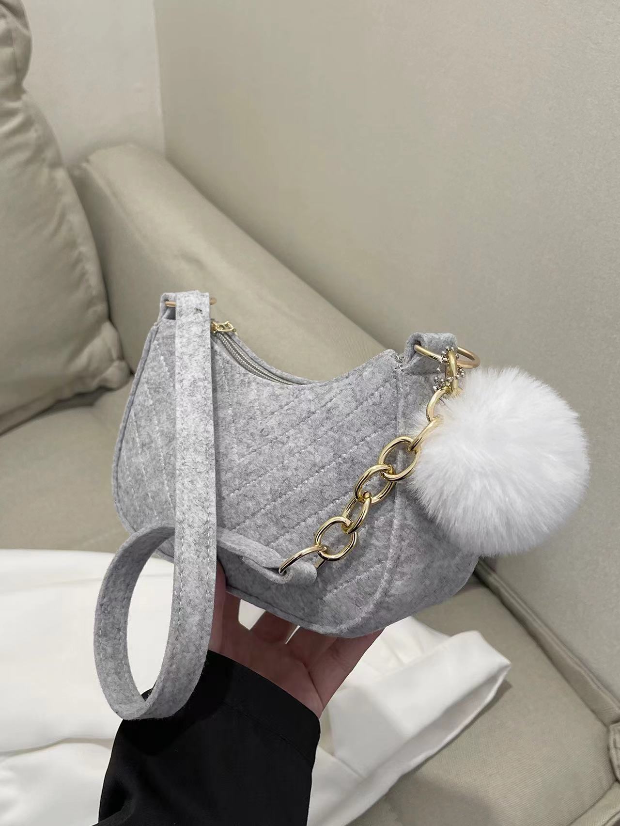 Casual Solid Color Shoulder Bag