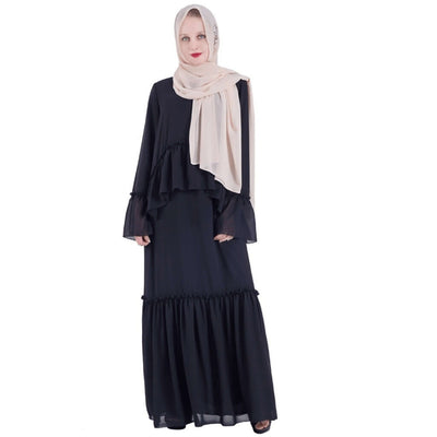 Zahra Pleated Abaya – Elegant Floral-Inspired Abaya