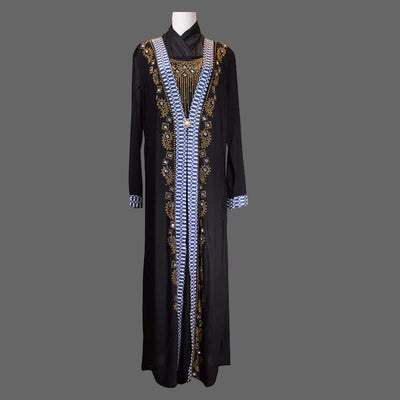 Hala Beaded Abaya | Luxury Dubai Style Abaya Blue