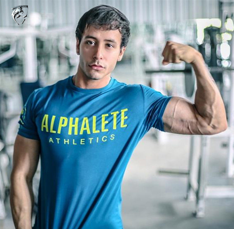Men's Printed Alphalete Casual T-Shirt Blue