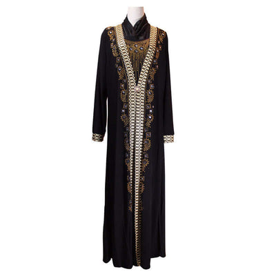 Hala Beaded Abaya | Luxury Dubai Style Abaya Gold