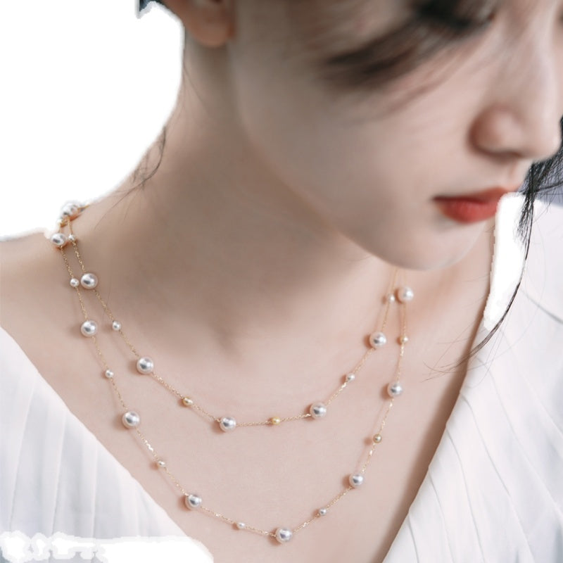 Star Pearl Sweater Necklace