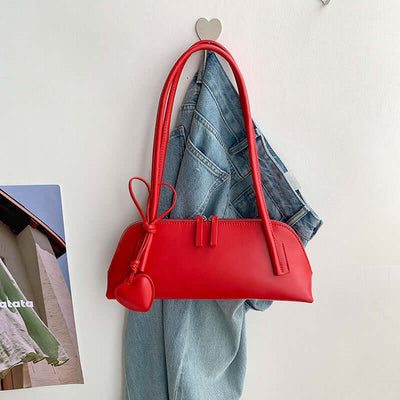 Simple Design Armpit Shoulder Bag Red