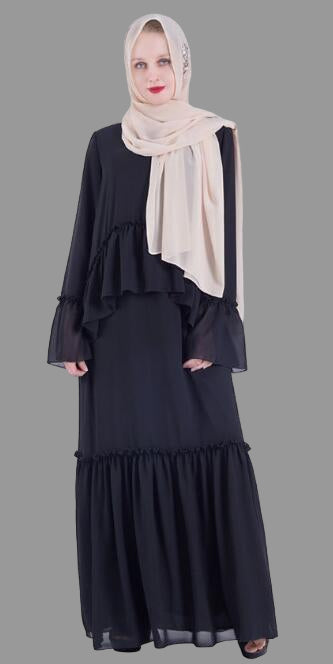 Zahra Pleated Abaya – Elegant Floral-Inspired Abaya