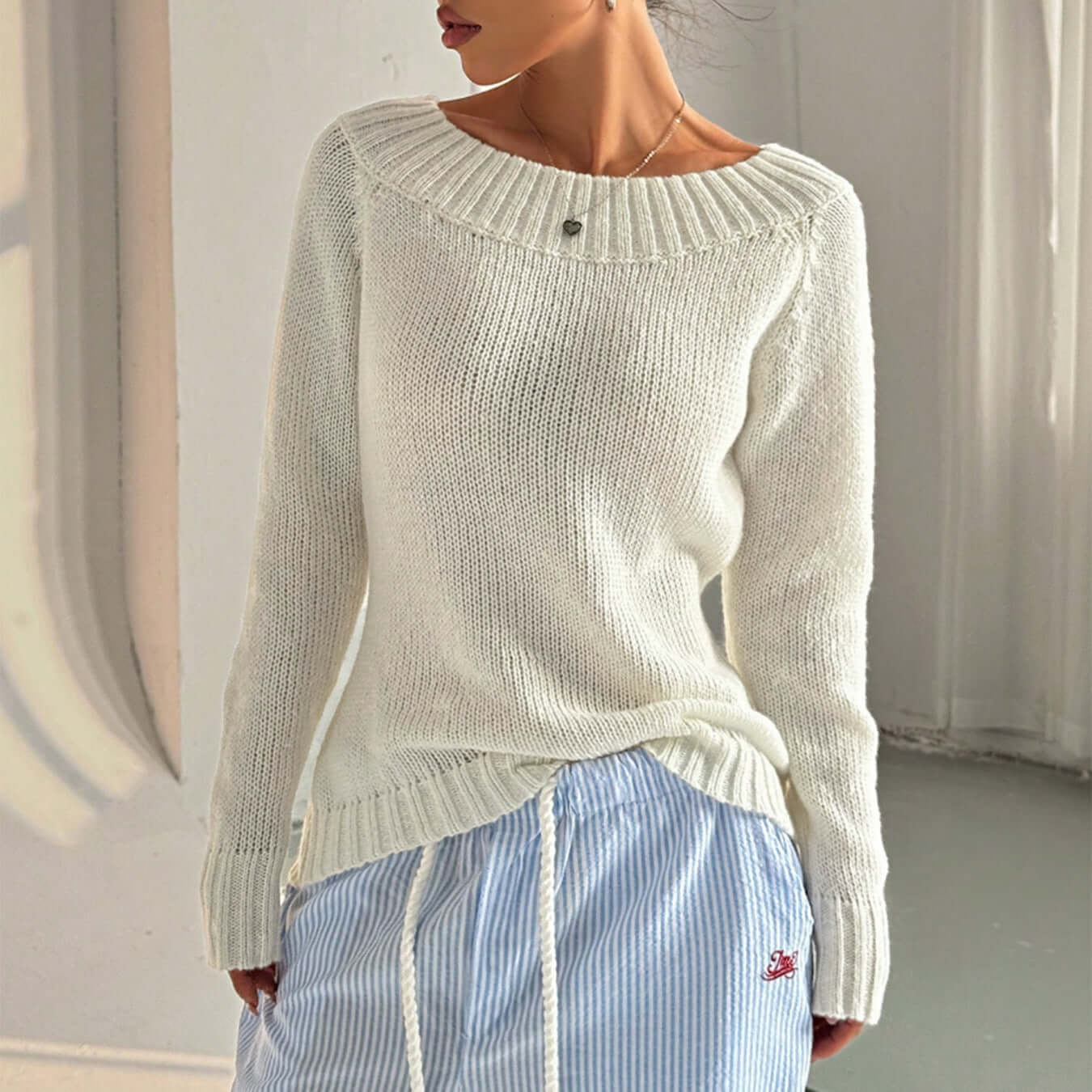 Women's Autumn Knit Sweater | Drop Shoulder Pullover UK
