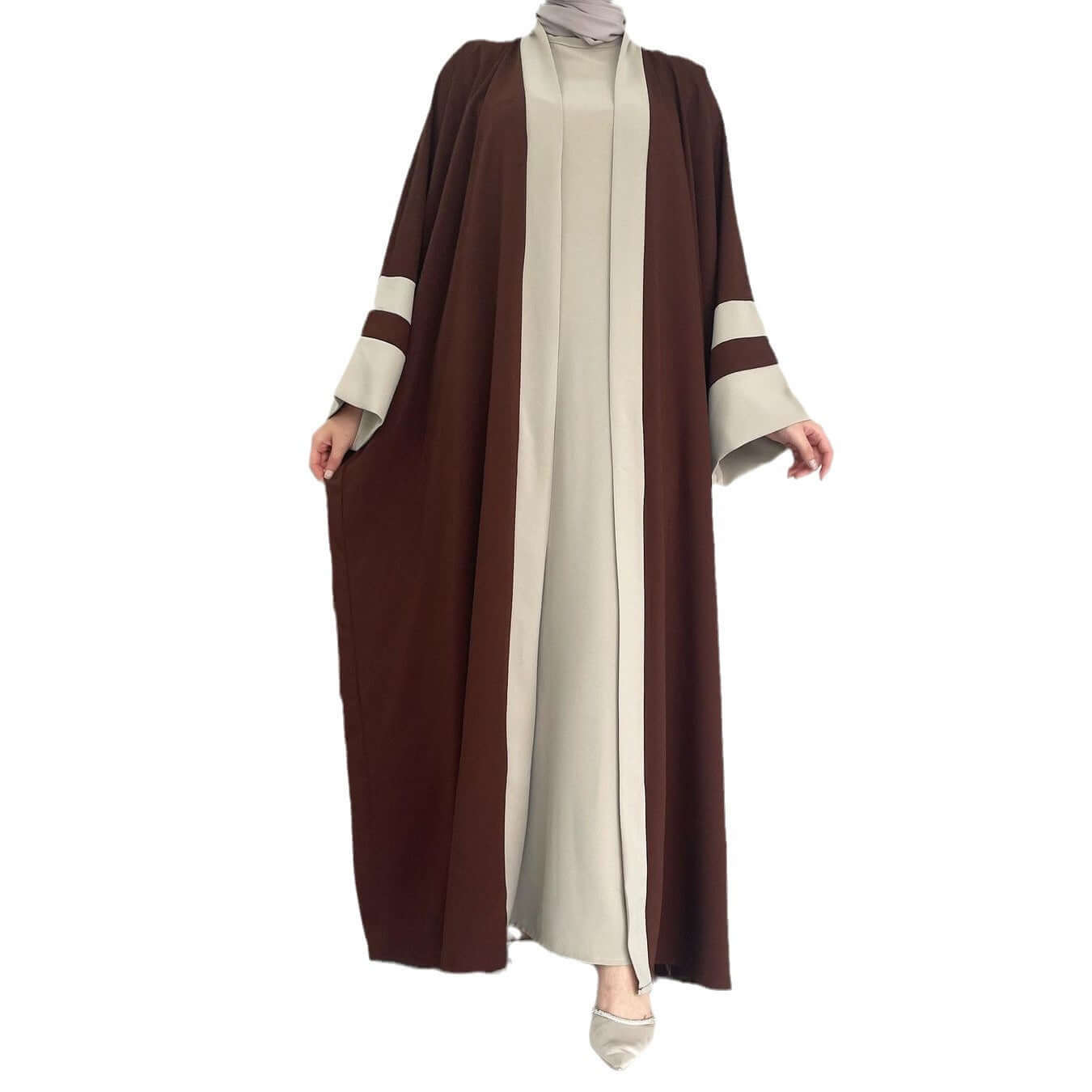 Wadah Abaya Two-Tone Elegance UK | Two Piece Abaya