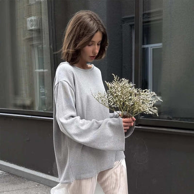 Women's Cotton Pullover | Simple Knit Top UK