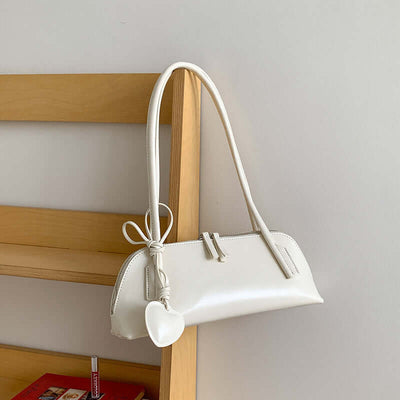 Simple Design Armpit Shoulder Bag White