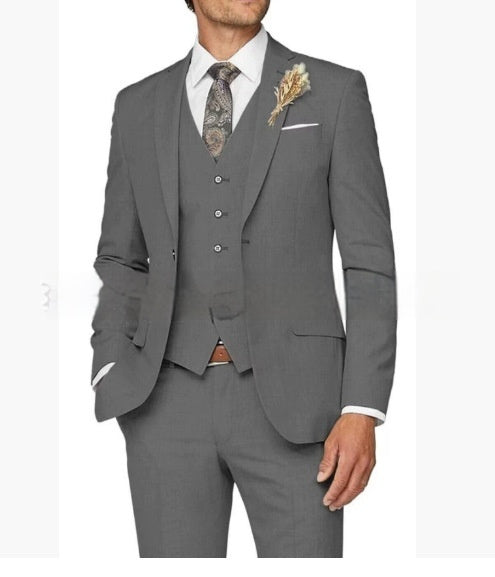 Men's Suit Set Three-piece Casual - Green