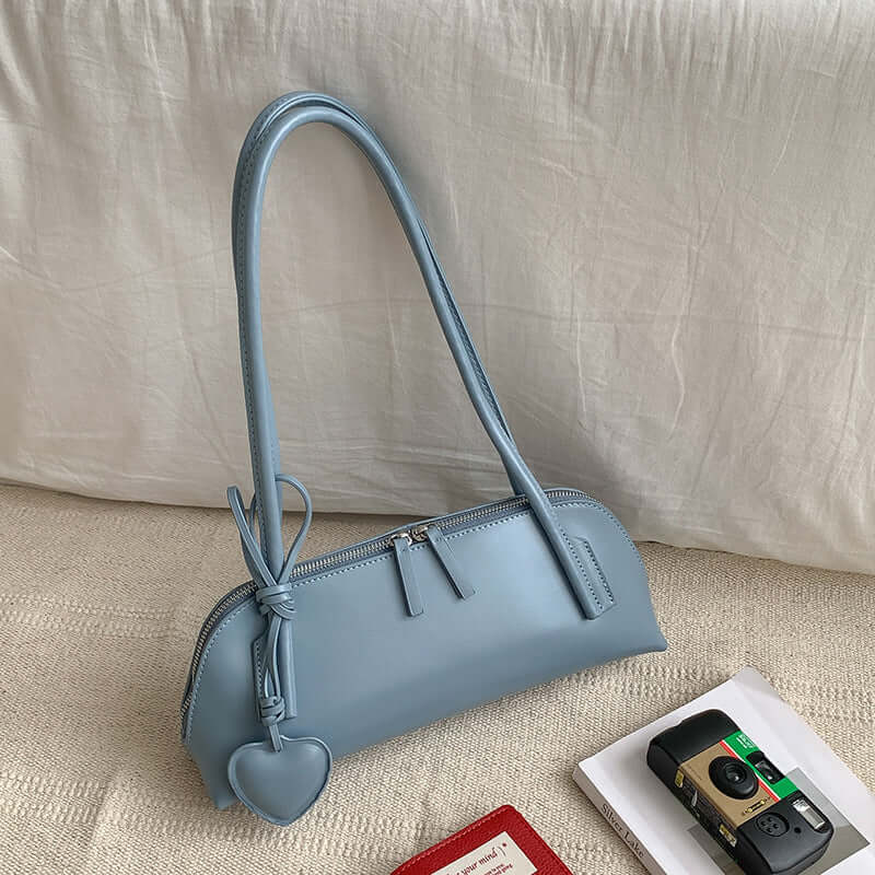 Simple Design Armpit Shoulder Bag Blue