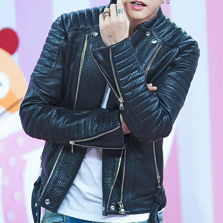 Men's Leather Jacket Sheep Bubble