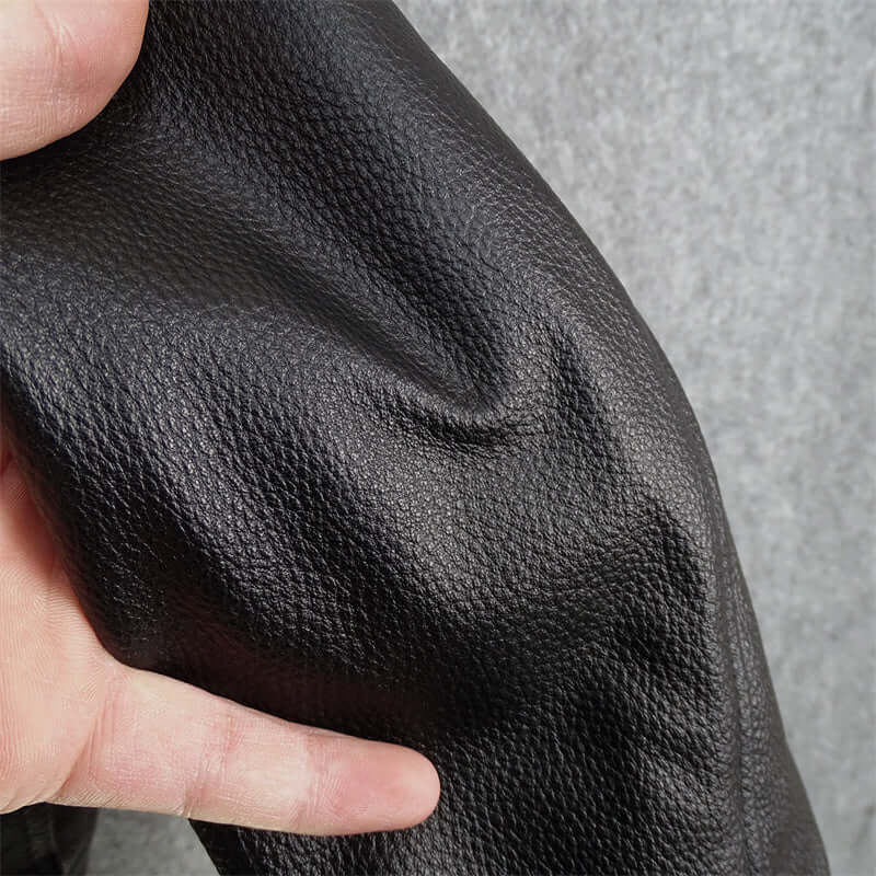 Detachable Fur Collar Cowhide Leather Jacket