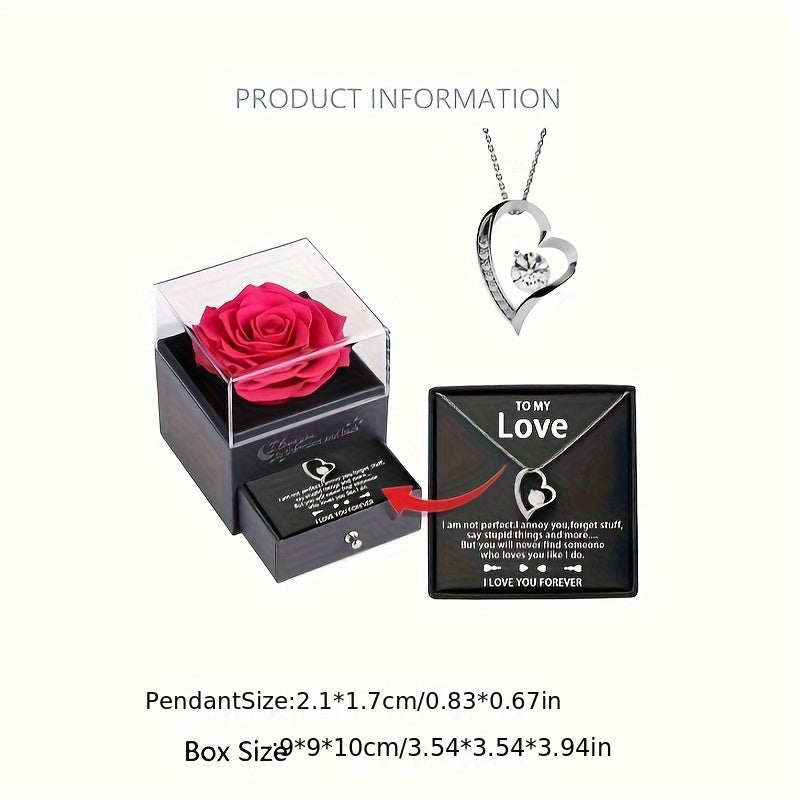 Cubic Zirconia Heart Necklace - 925 Sterling Silver Necklace