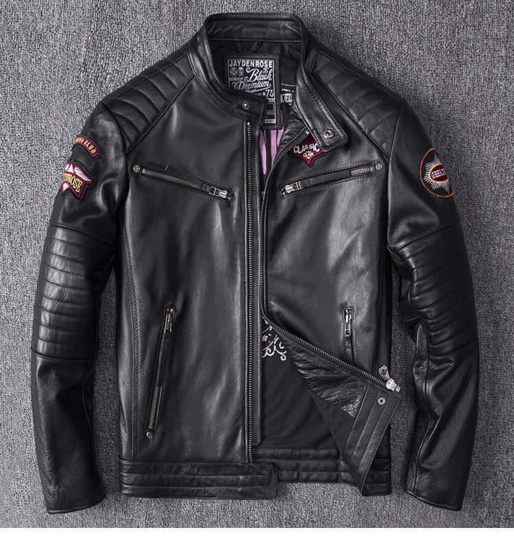Mens Genuine Leather Skull Biker Jacket UK | Leather Jacket for Men