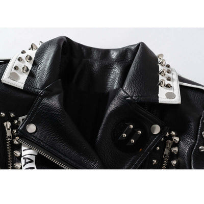 Punk Rock Graffiti Leather Jacket | Faux Leather Jacket UK