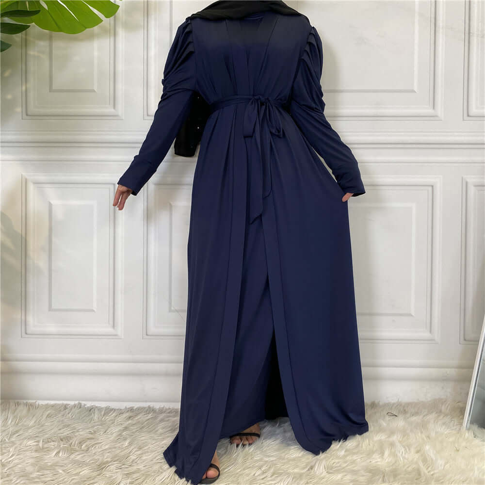 Riwa Cardigan Abaya – Everyday Modest Wear UK Sapphire blue Cardigan
